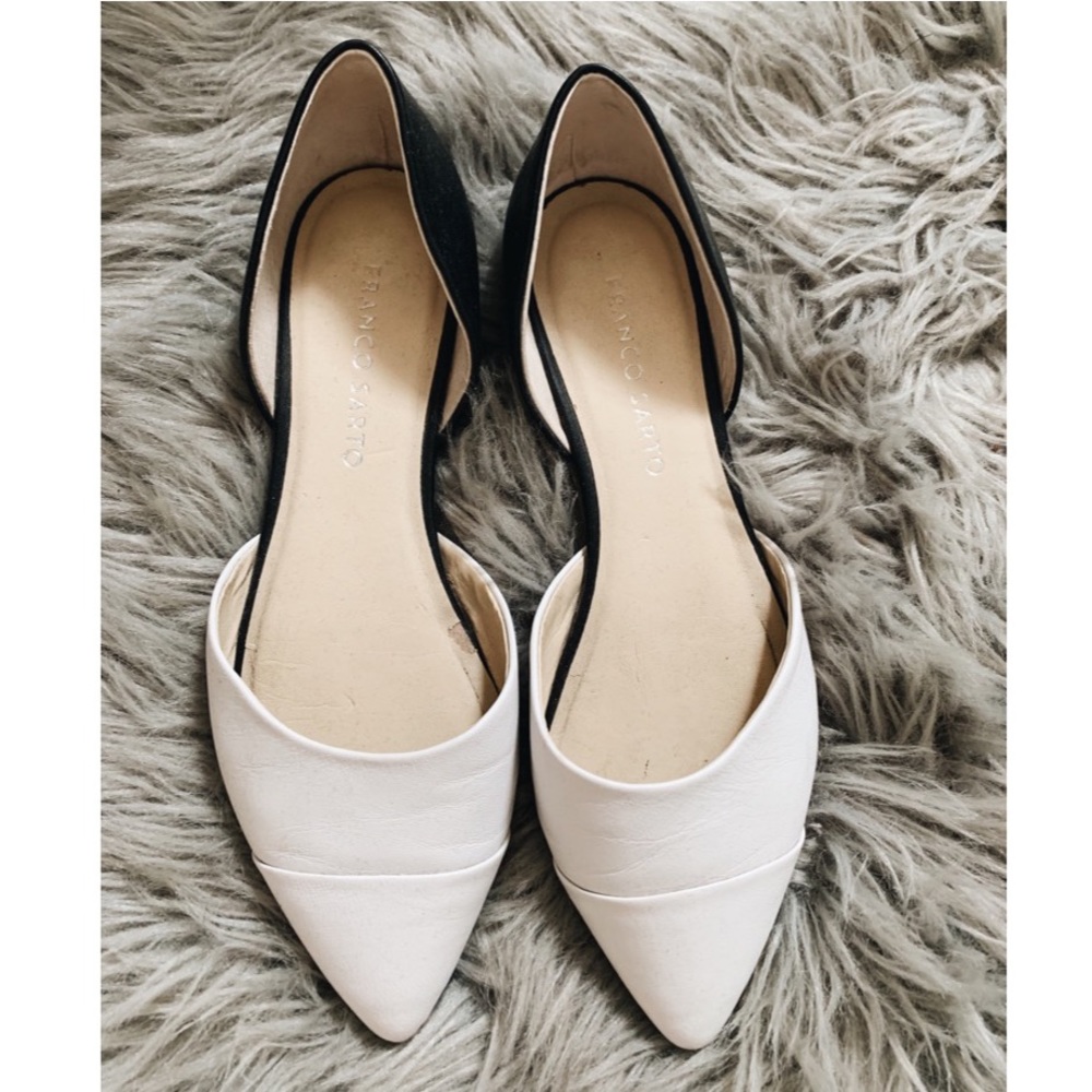 Franco Sarto black and white pointed flats - sz6.5